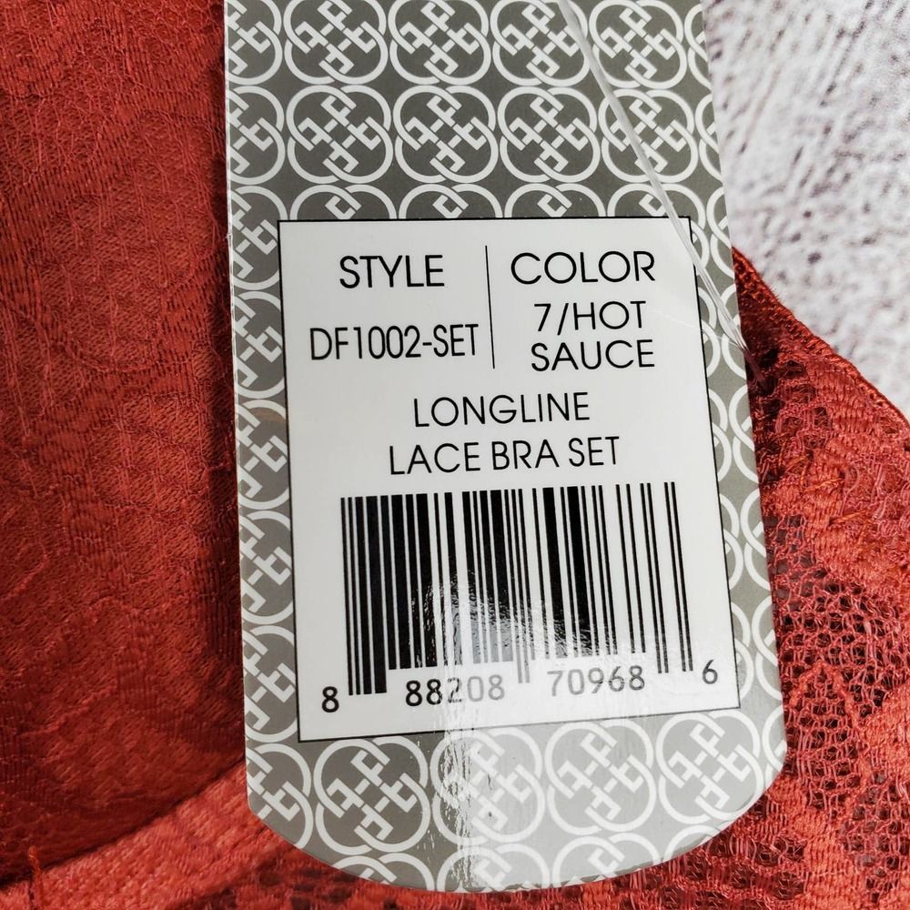 Daisy Fuentes Bra Red 34B Pushup Pantie Set Longline Lace NWT - Picture 9 of 9
